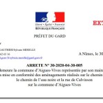 Extrait arrete prefecture du gard contre commune Aigues-Vives