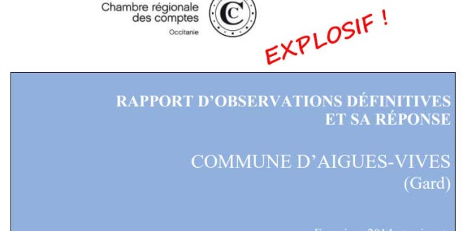 Explosif ! La Chambre Régionale des Comptes confirme la mauvaise gestion, le favoritisme et les multiples irrégularités commises par la municipalité REY depuis des années.